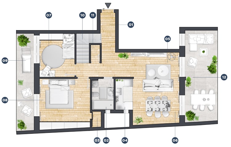 Osnova Penthouse 3, Luke Sucica Subotica, Cenzar Nekretnine